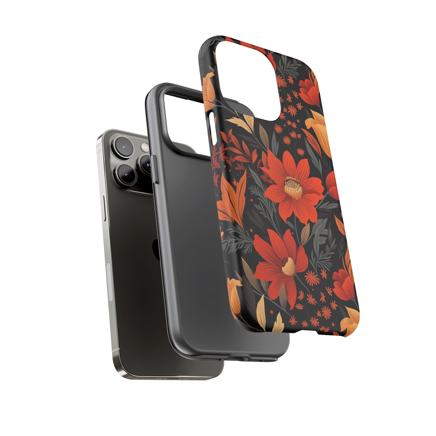 Autumn Blossom Noir: A Dark Floral Canvas Tough Case