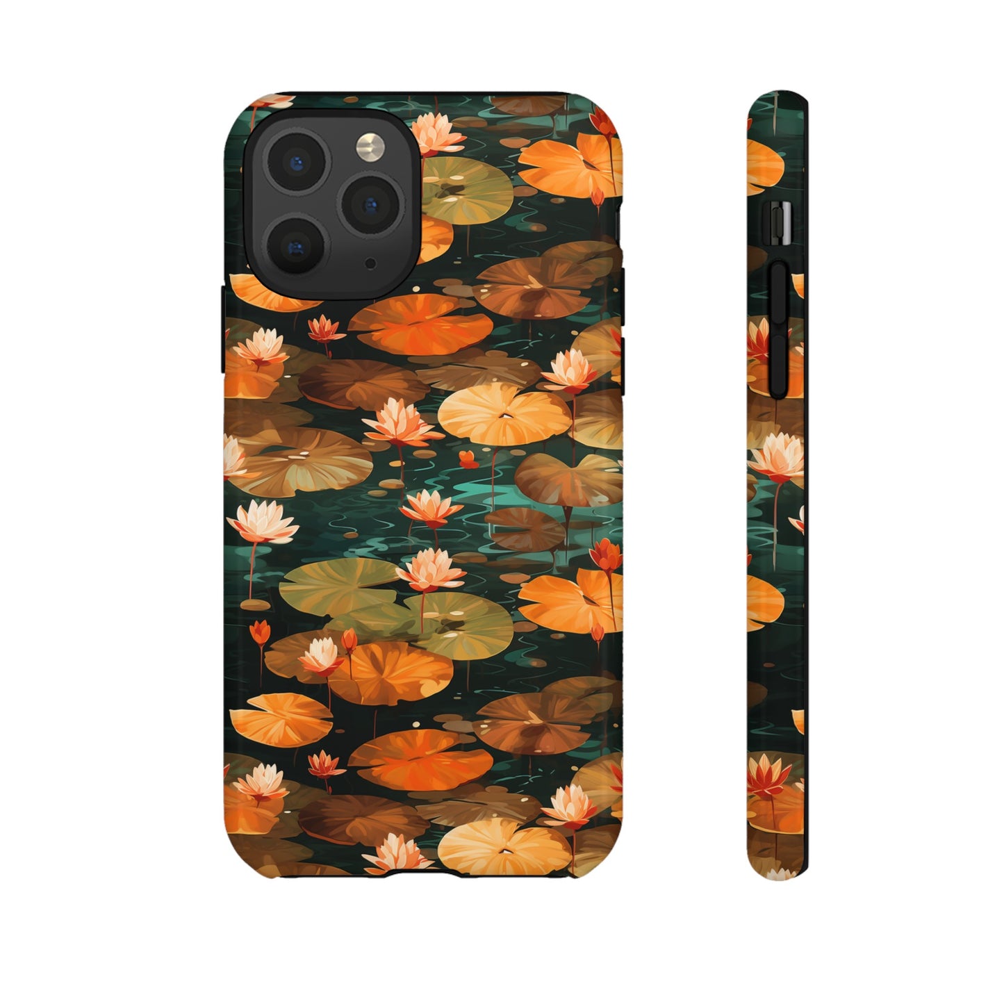 Orange Lotus Whisper: Autumn on the Water - Tough Phone Case