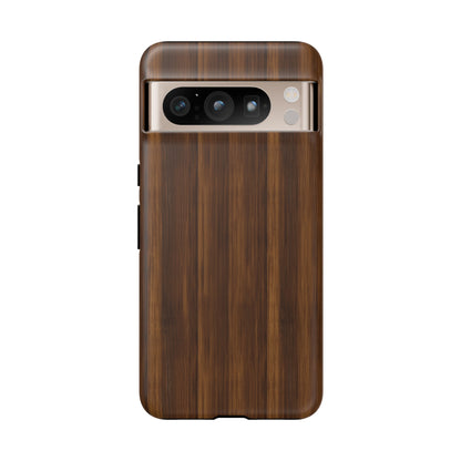 Luxurious Faux Dark Walnut Essence Phone Case - Rich and Refined Natural Wood Design - Tough Cases