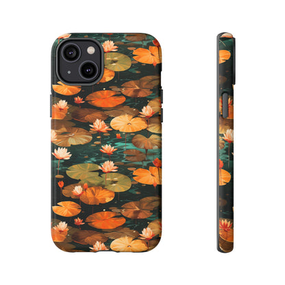 Orange Lotus Whisper: Autumn on the Water - Tough Phone Case