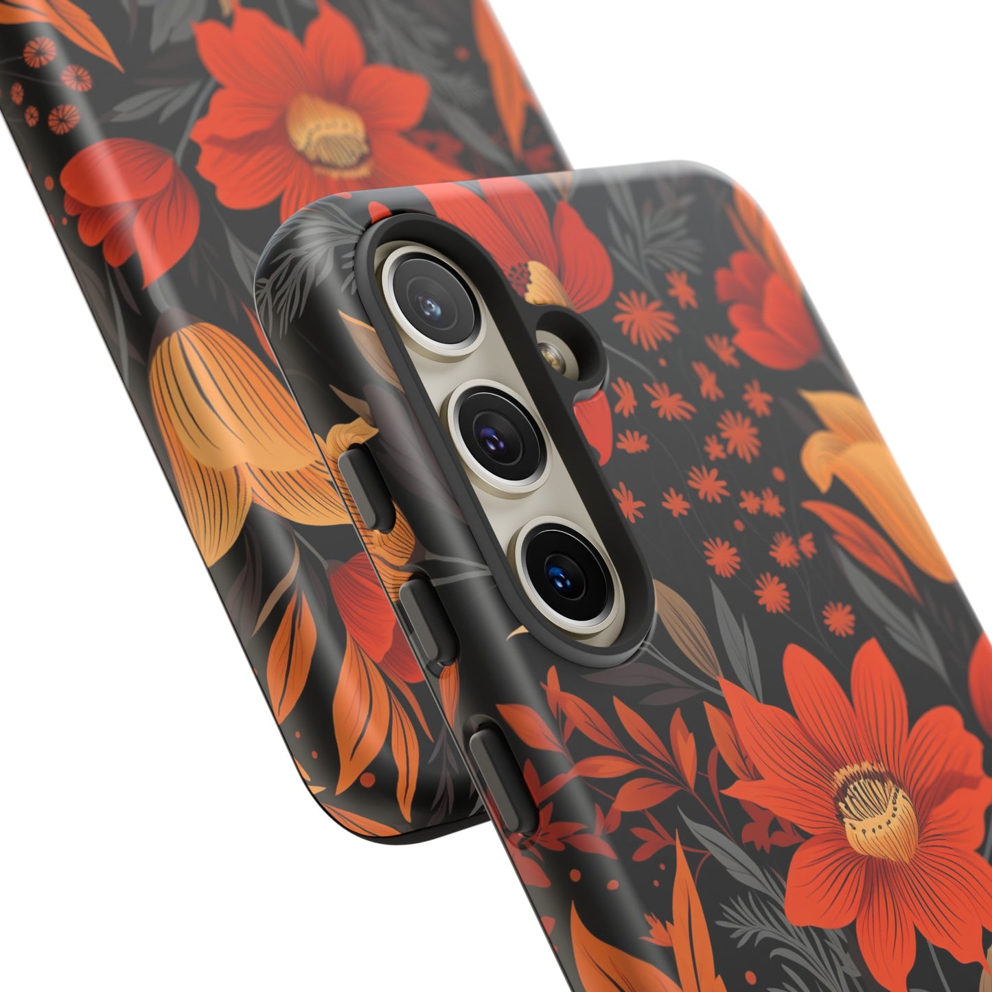 Autumn Blossom Noir: A Dark Floral Canvas Tough Case