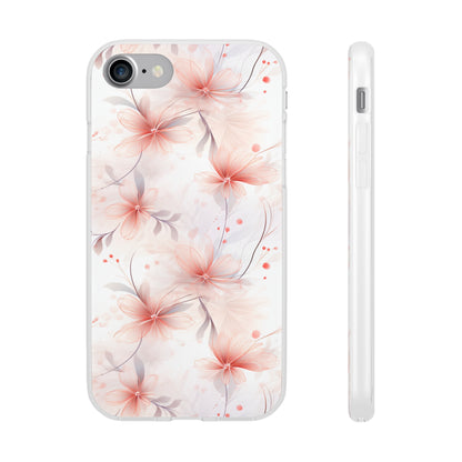 Whispering Petals: Subtle Grey & Pastel Red Gradient Phone Case