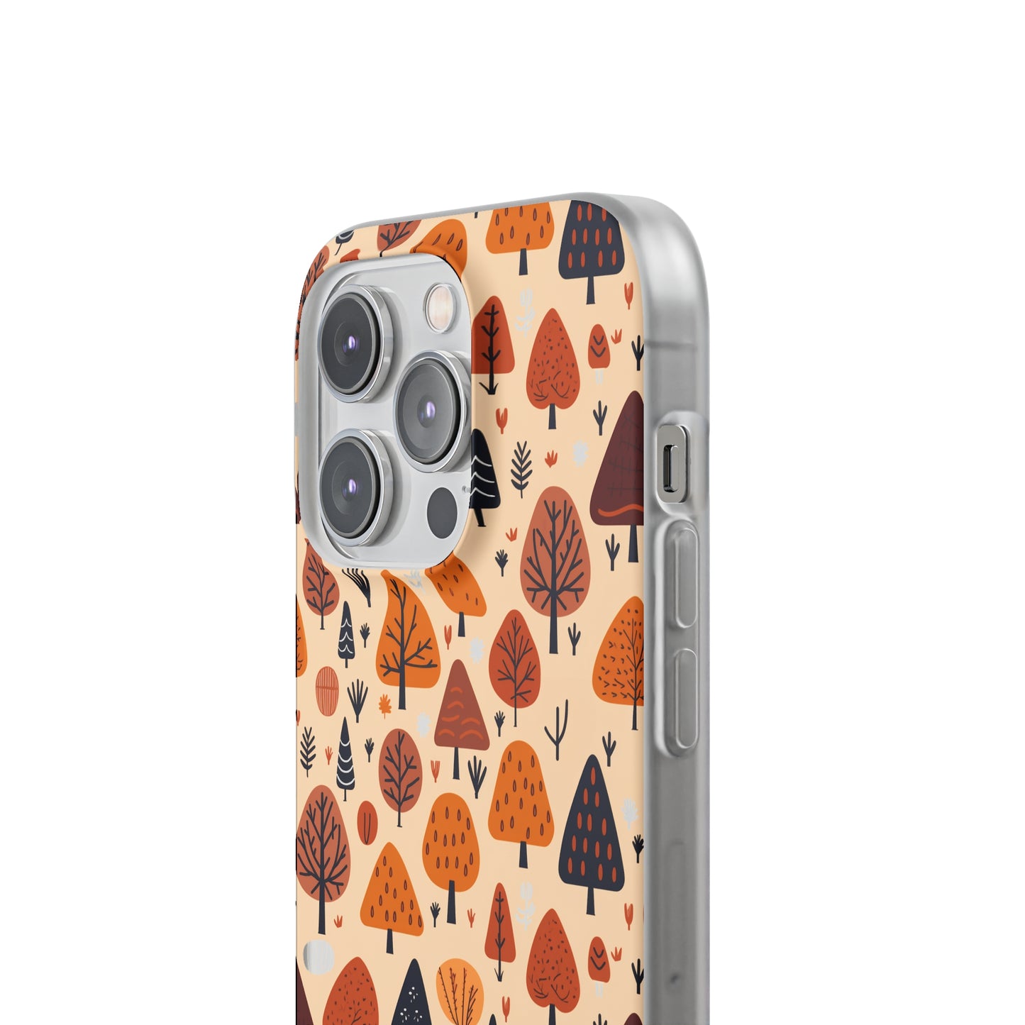 Terracotta Tree Tapestry: A Playful Autumn Mosaic - Flexible Phone Case