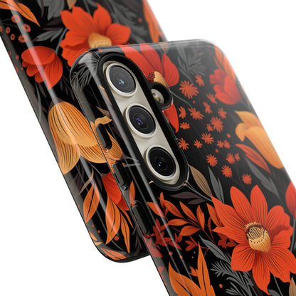 Autumn Blossom Noir: A Dark Floral Canvas Tough Case