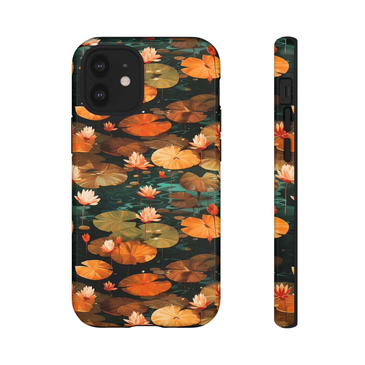 Orange Lotus Whisper: Autumn on the Water - Tough Phone Case