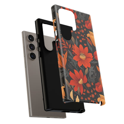 Autumn Blossom Noir: A Dark Floral Canvas Tough Case