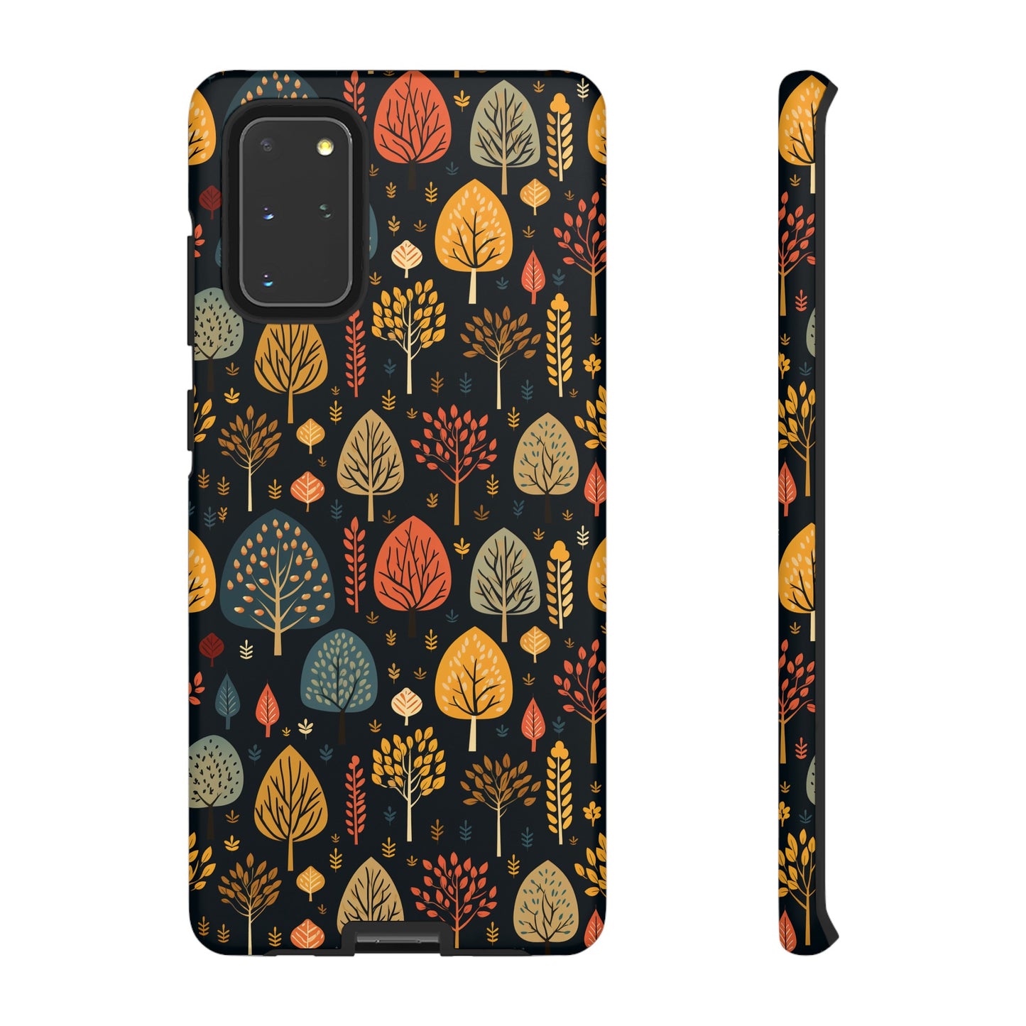 Mid-Century Mosaic: Dappled Leaves and Folk Imagery - Tough Phone Case