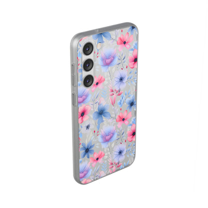 Floral Whispers - Soft Hues of Violets, Pinks, and Blues - Flexi Phone Case Phone Case Pattern Symphony   