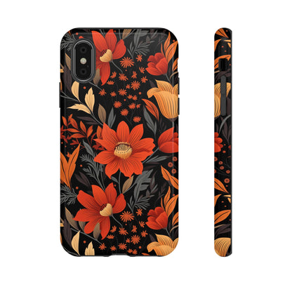 Autumn Blossom Noir: A Dark Floral Canvas Tough Case