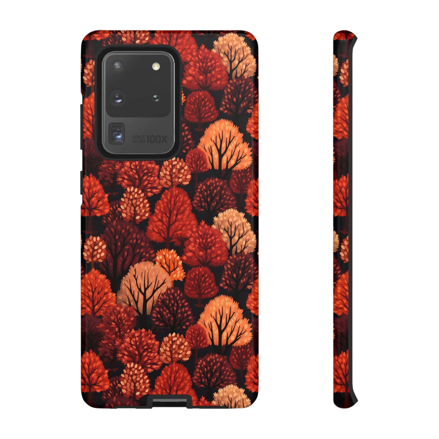 Crimson Forest: Autumn Trees in Vibrant Detail - Tough Phone Case