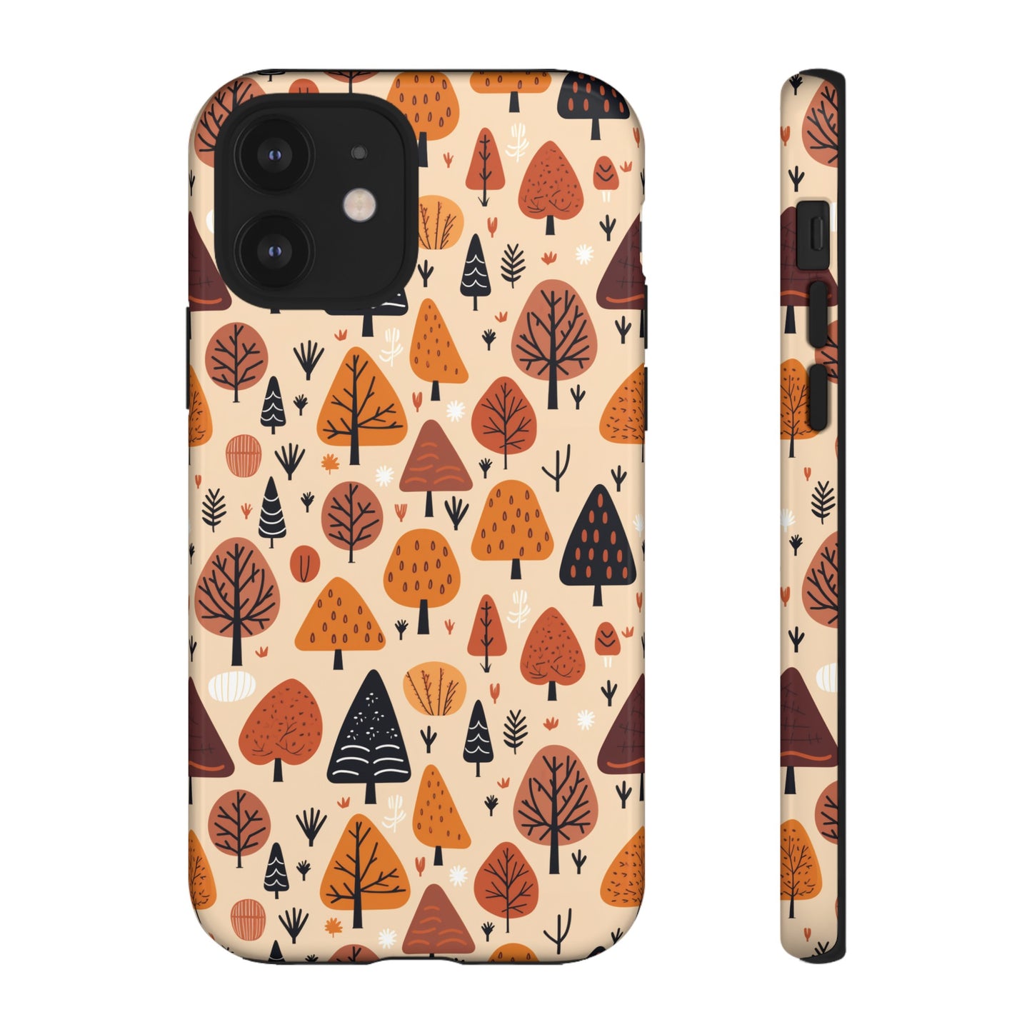 Terracotta Tree Tapestry: A Playful Autumn Mosaic - Tough Phone Case