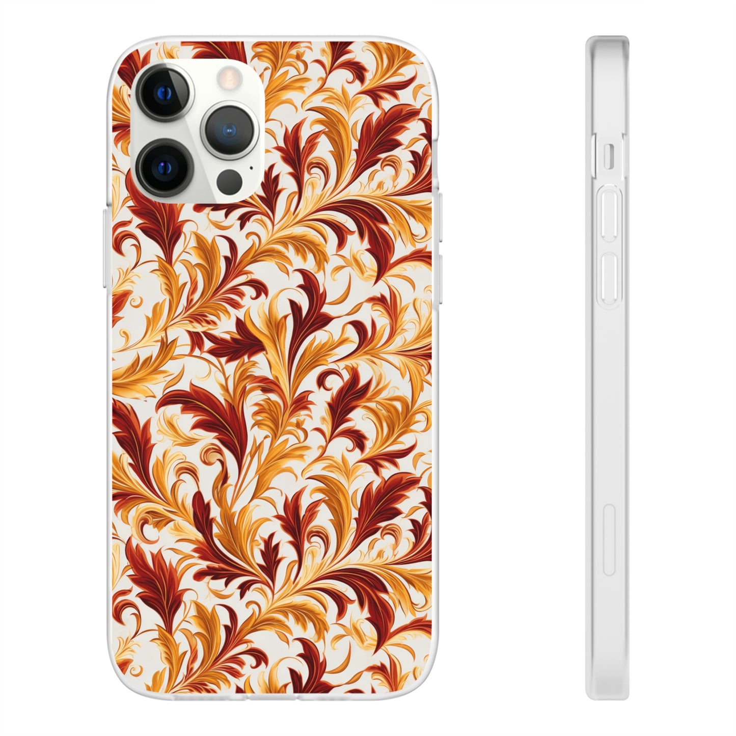 Swirling Autumn: Vortexes of Fall Foliage in Gold and Bronze - Flexible Phone Case