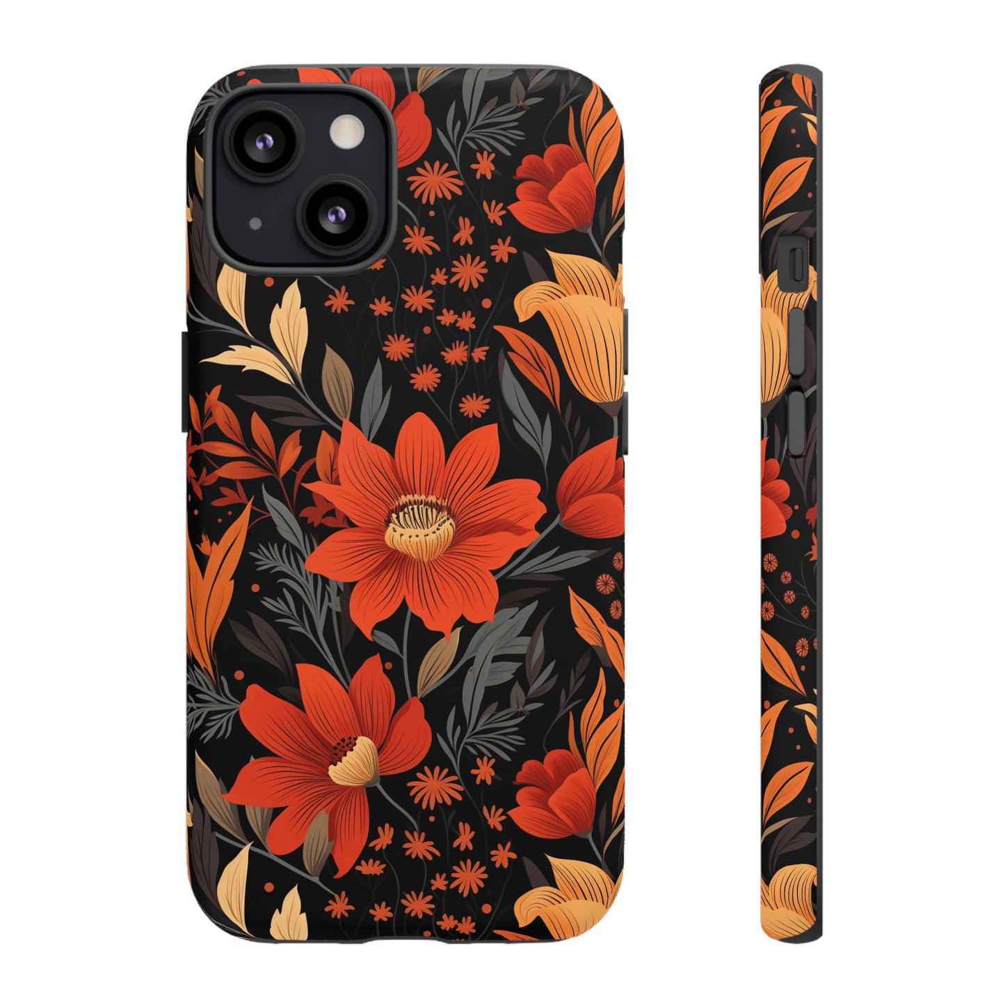 Autumn Blossom Noir: A Dark Floral Canvas Tough Case