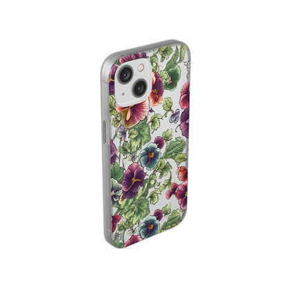 Watercolour Pansy Phone Case - Delicate Floral Elegance - Spring Collection - Flexi Cases Phone Case Pattern Symphony   