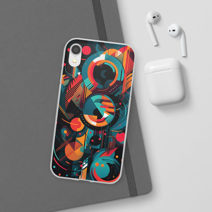 Vibrant Geometric Fusion Phone Case - Bold Squares & Circles Design - Flexi Cases Phone Case Pattern Symphony iPhone XR with gift packaging  