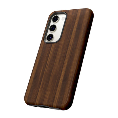 Luxurious Faux Dark Walnut Essence Phone Case - Rich and Refined Natural Wood Design - Tough Cases