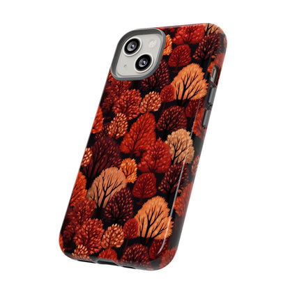 Crimson Forest: Autumn Trees in Vibrant Detail - Tough Phone Case