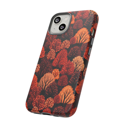 Crimson Forest: Autumn Trees in Vibrant Detail - Tough Phone Case