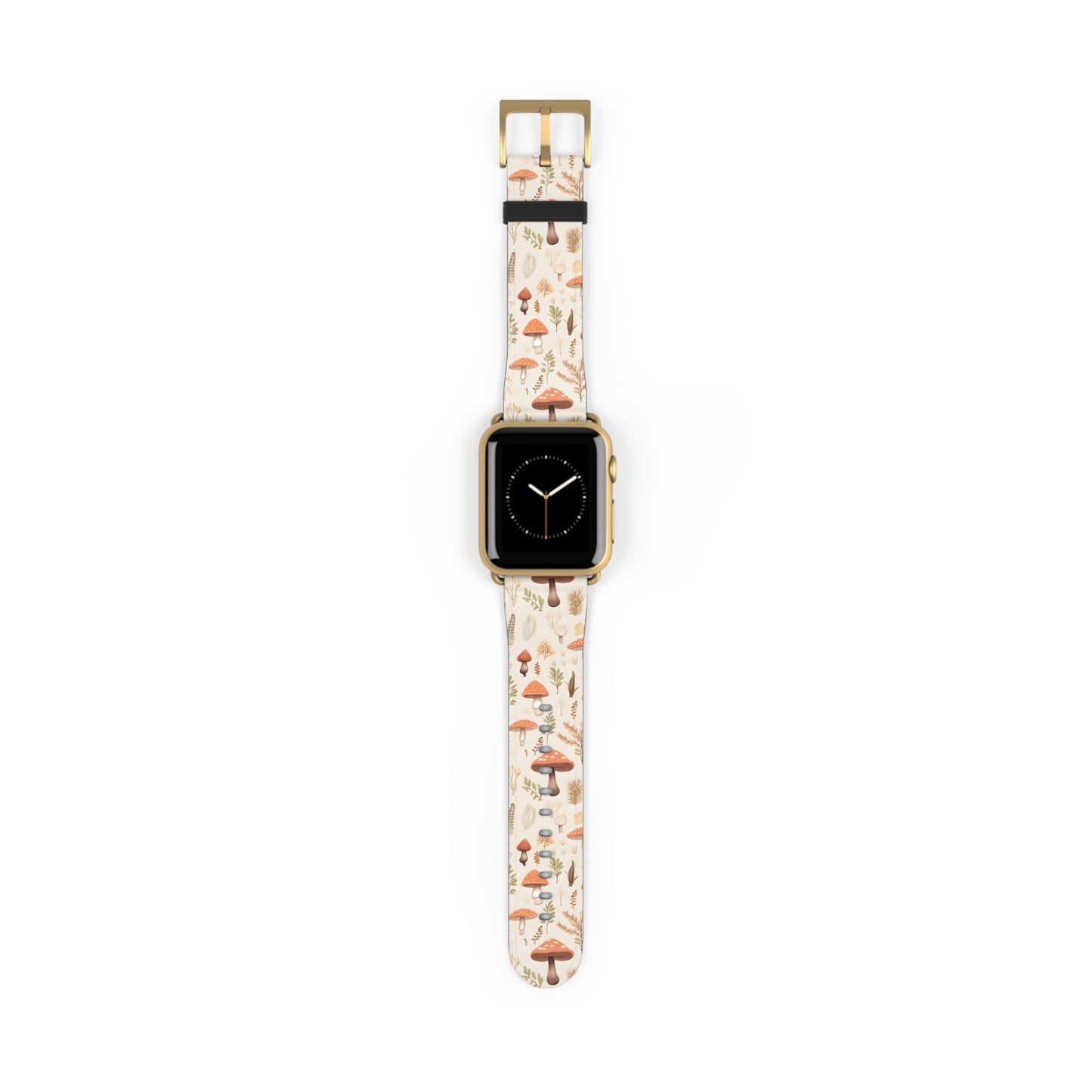 Mushroom Haven: Autumnal Tones Botanical Illustration - Apple Watch Strap