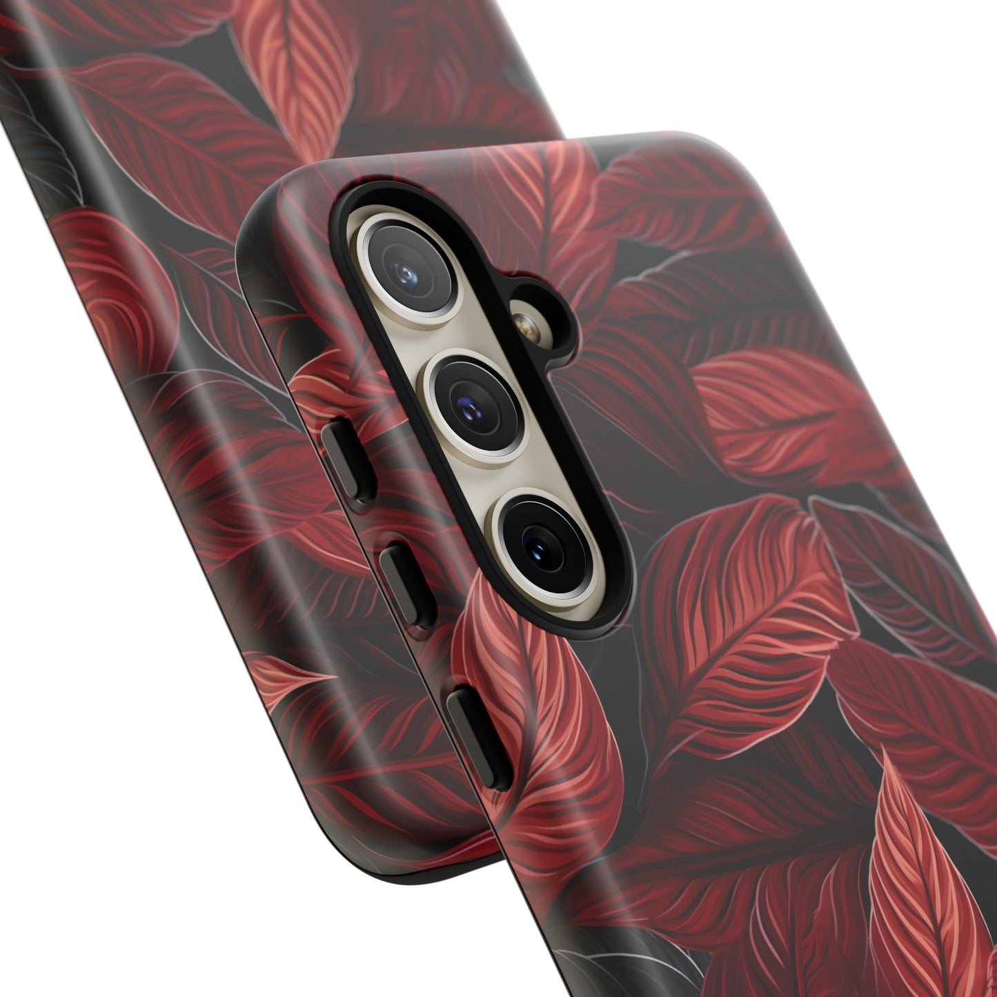 Scarlet Whispers: Lush Autumn Colours in Botanical Bliss - Tough Phone Case