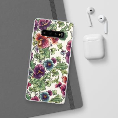 Watercolour Pansy Phone Case - Delicate Floral Elegance - Spring Collection - Flexi Cases Phone Case Pattern Symphony Samsung Galaxy S10 Plus with gift packaging  