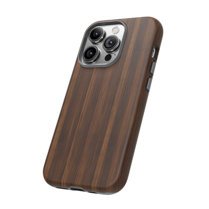 Luxurious Faux Dark Walnut Essence Phone Case - Rich and Refined Natural Wood Design - Tough Cases