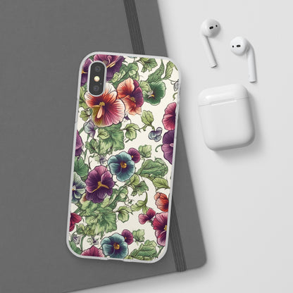 Watercolour Pansy Phone Case - Delicate Floral Elegance - Spring Collection - Flexi Cases Phone Case Pattern Symphony iPhone X with gift packaging  