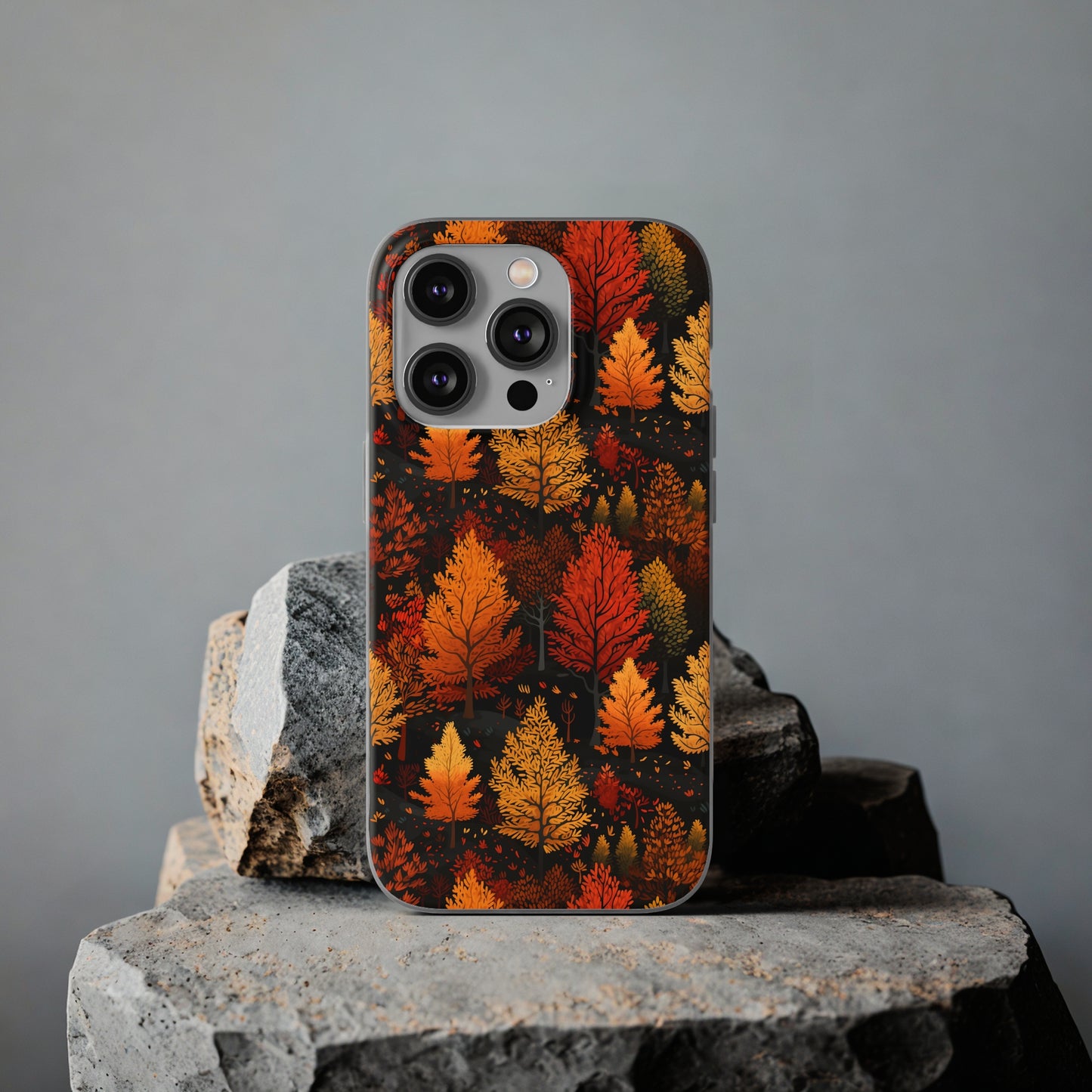 Bronzed Forest: A Chromatic Landscape - Flexible Phone Case