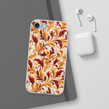 Swirling Autumn: Vortexes of Fall Foliage in Gold and Bronze - Flexible Phone Case