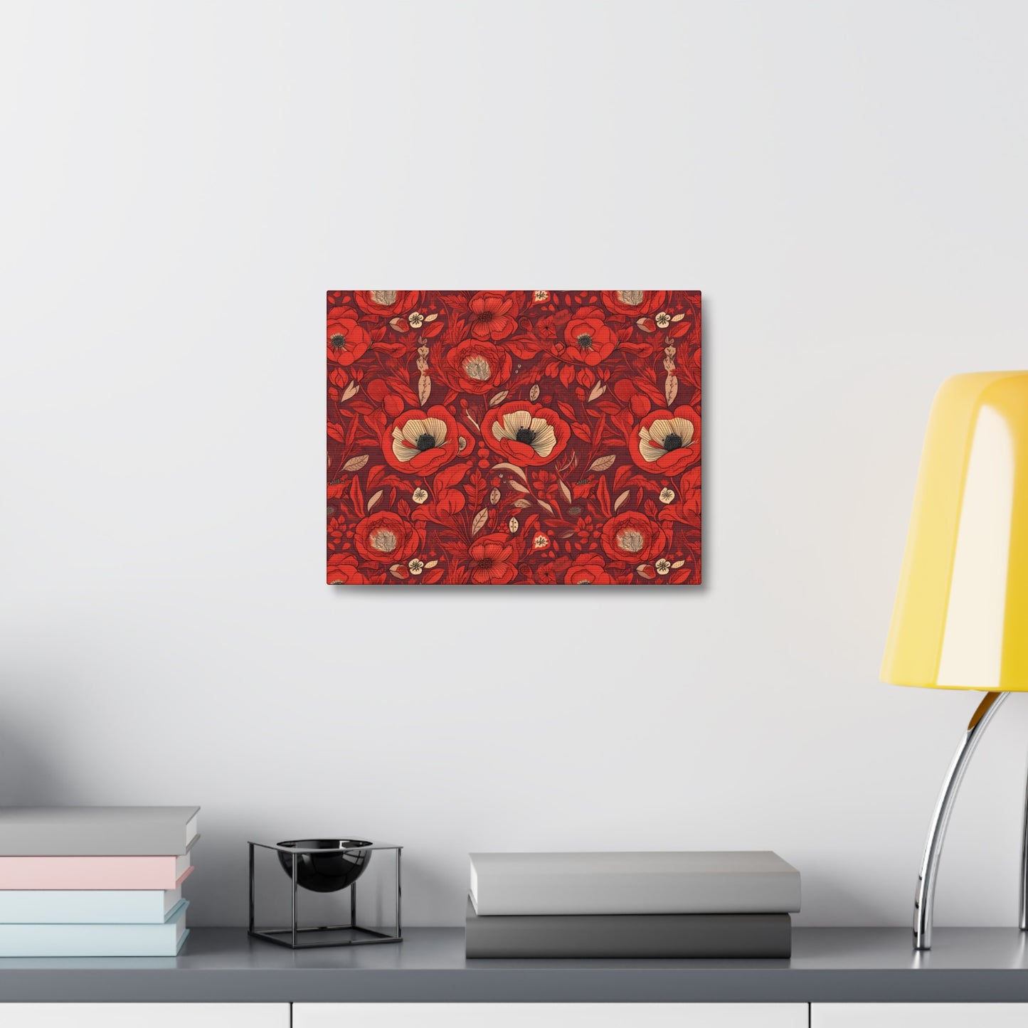 Radiant Spring Blossoms - Vibrant Red Floral Design - Wall Art Canvas