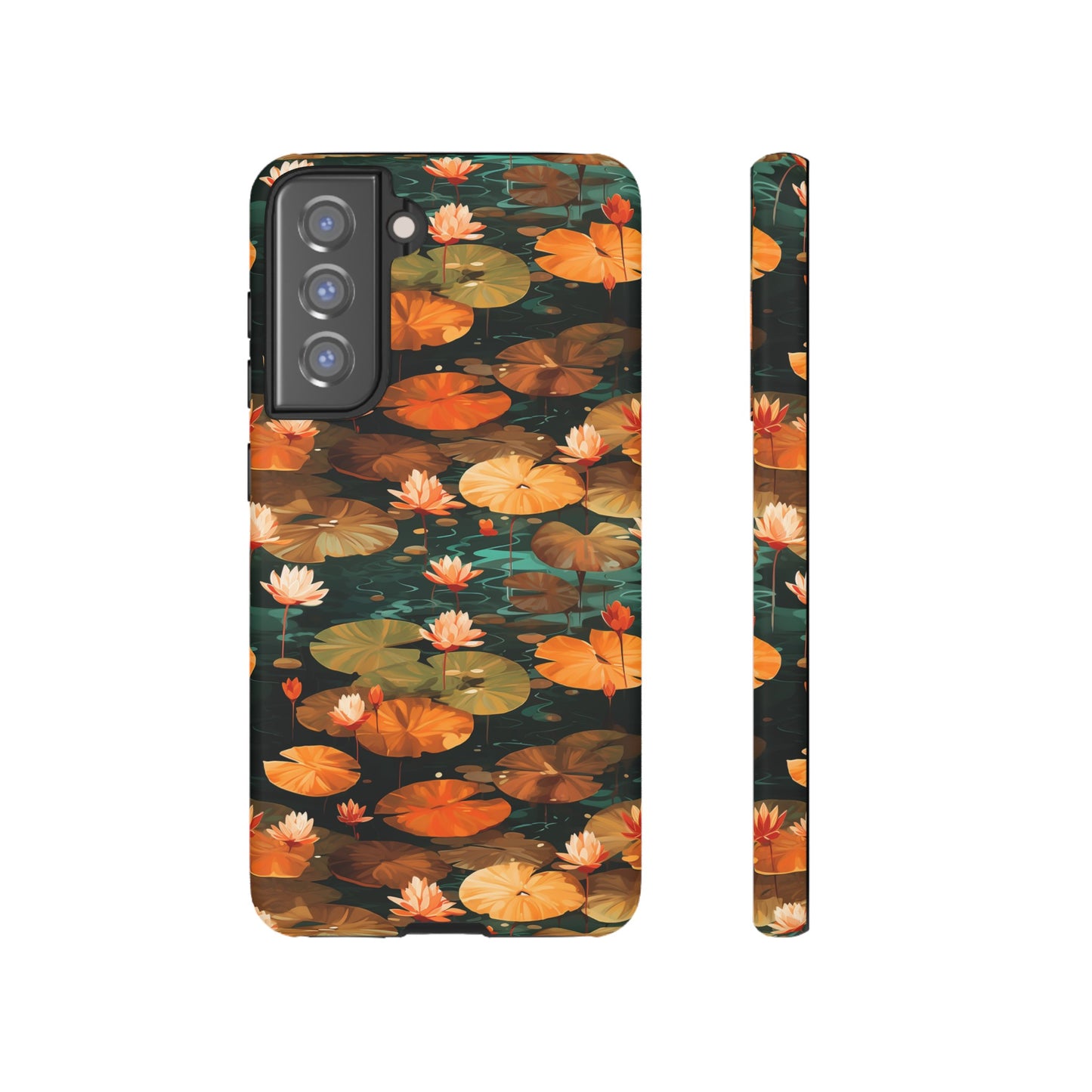 Orange Lotus Whisper: Autumn on the Water - Tough Phone Case