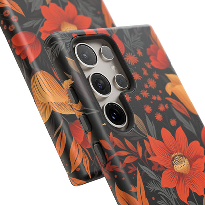 Autumn Blossom Noir: A Dark Floral Canvas Tough Case