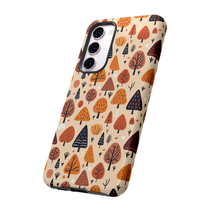 Terracotta Tree Tapestry: A Playful Autumn Mosaic - Tough Phone Case