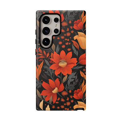 Autumn Blossom Noir: A Dark Floral Canvas Tough Case