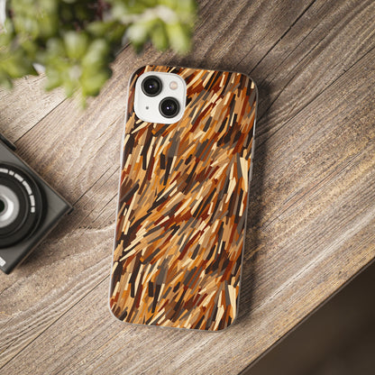 Fragmented Forest: Autumn's Abstract Palette Flexible Phone Case