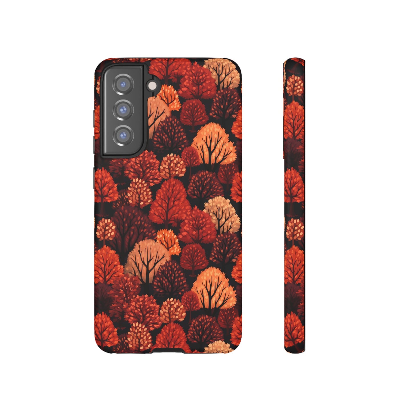 Crimson Forest: Autumn Trees in Vibrant Detail - Tough Phone Case