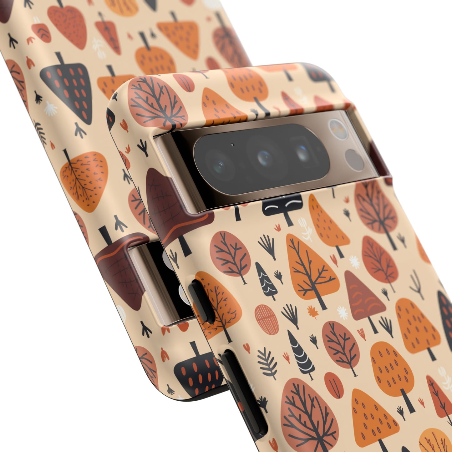 Terracotta Tree Tapestry: A Playful Autumn Mosaic - Tough Phone Case