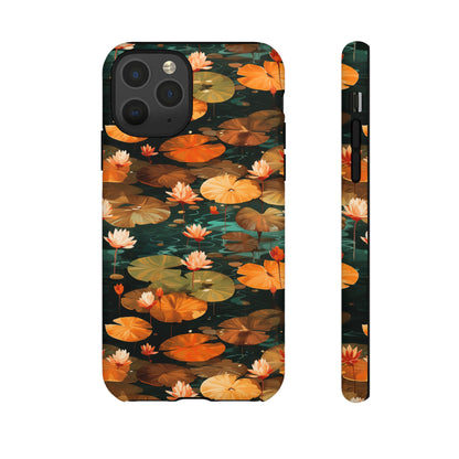 Orange Lotus Whisper: Autumn on the Water - Tough Phone Case