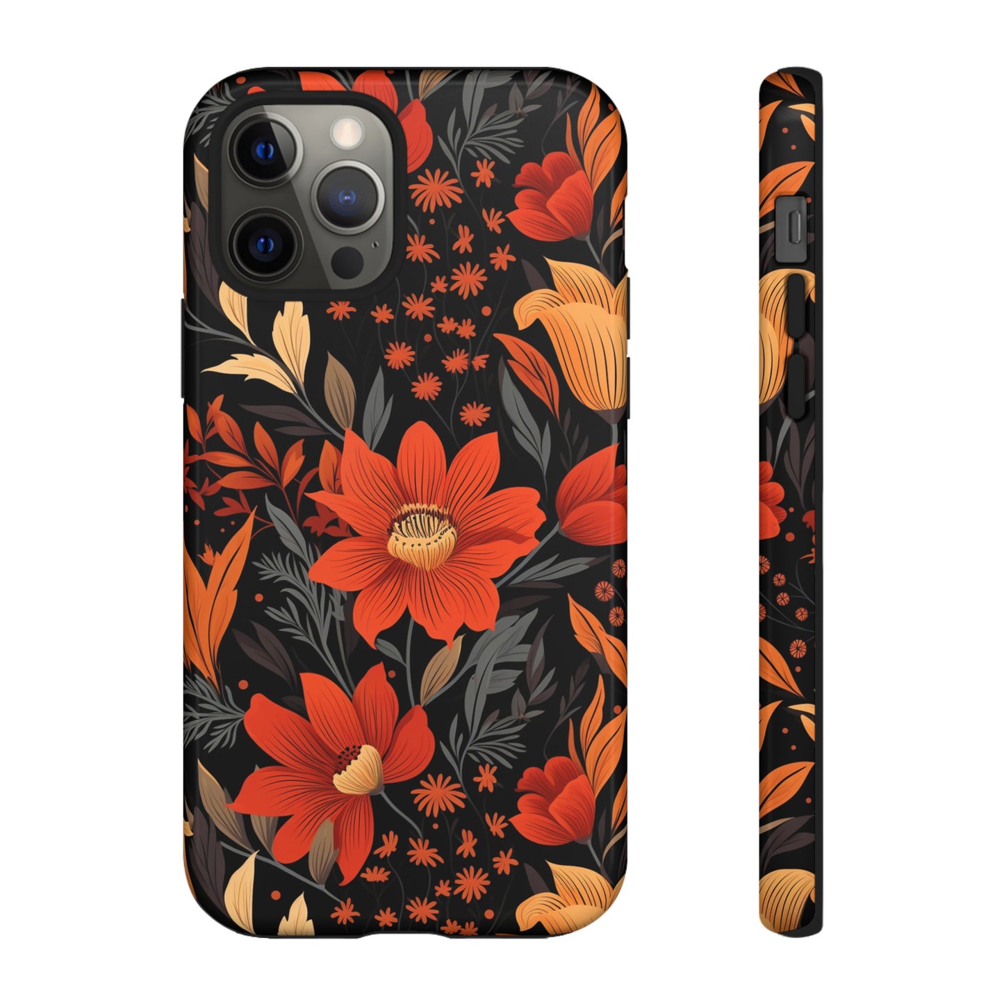 Autumn Blossom Noir: A Dark Floral Canvas Tough Case