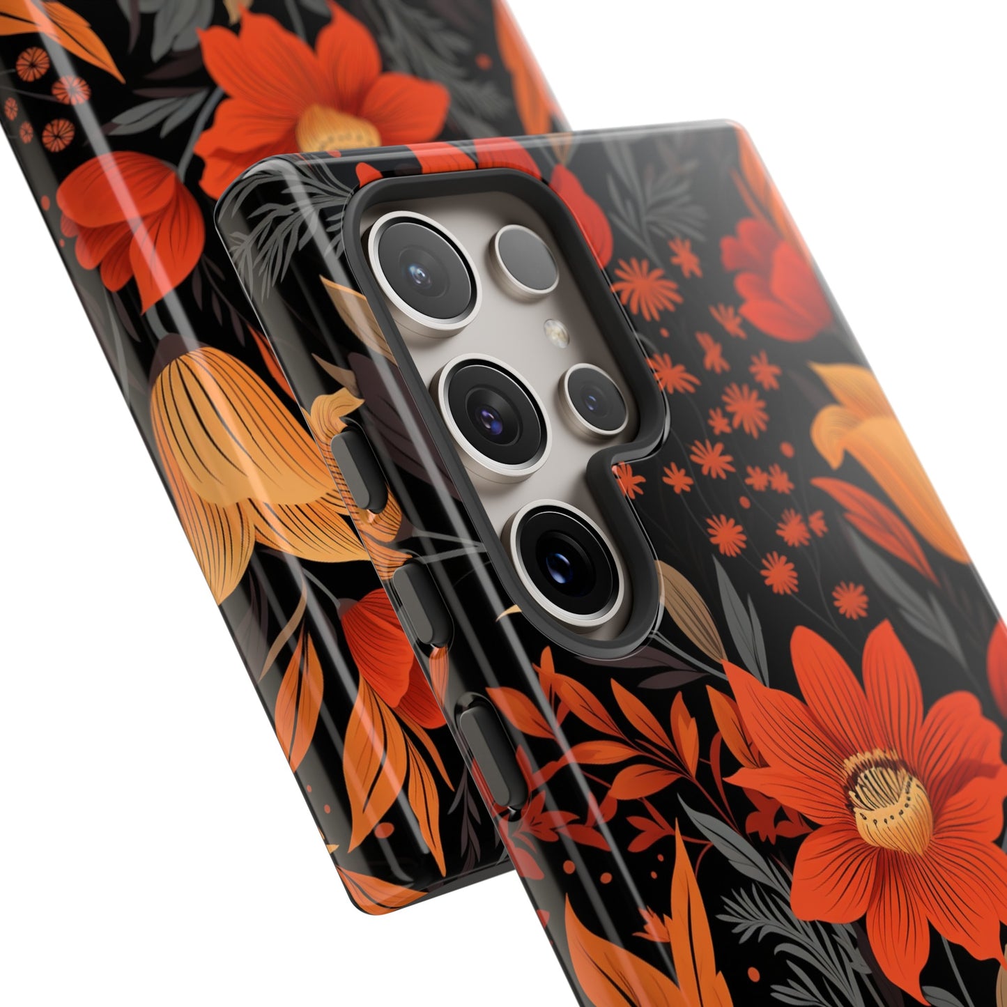 Autumn Blossom Noir: A Dark Floral Canvas Tough Case