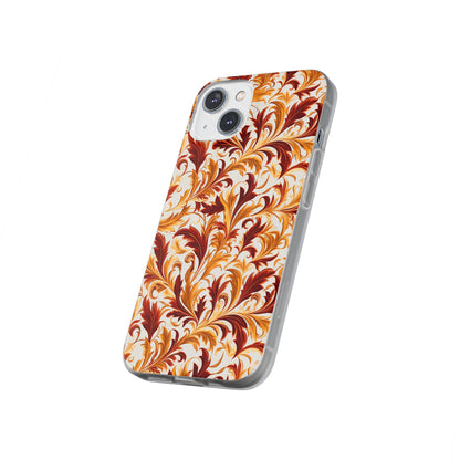 Swirling Autumn: Vortexes of Fall Foliage in Gold and Bronze - Flexible Phone Case