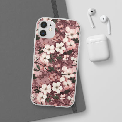 Sparse Dogwood Blossom Phone Case - Elegant Floral Design for Your Smartphone - Flexi Cases Phone Case Pattern Symphony iPhone 11 with gift packaging  