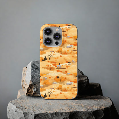 Harvest Homestead: Whimsical Autumn Villages - Flexible Phone Case