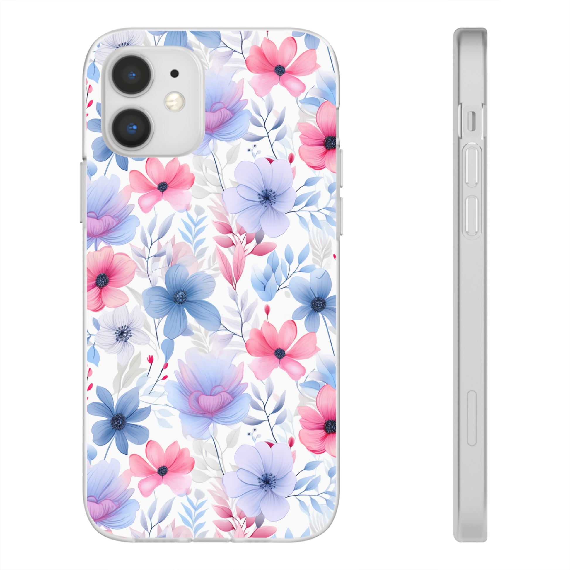 Floral Whispers - Soft Hues of Violets, Pinks, and Blues - Flexi Phone Case Phone Case Pattern Symphony   