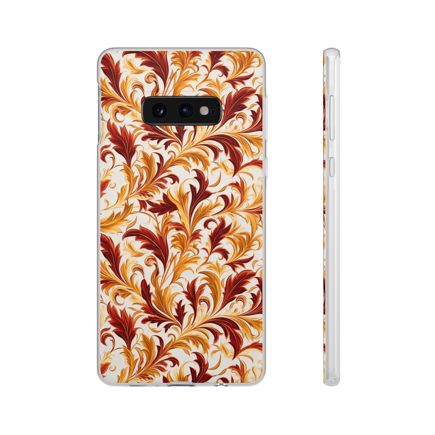 Swirling Autumn: Vortexes of Fall Foliage in Gold and Bronze - Flexible Phone Case