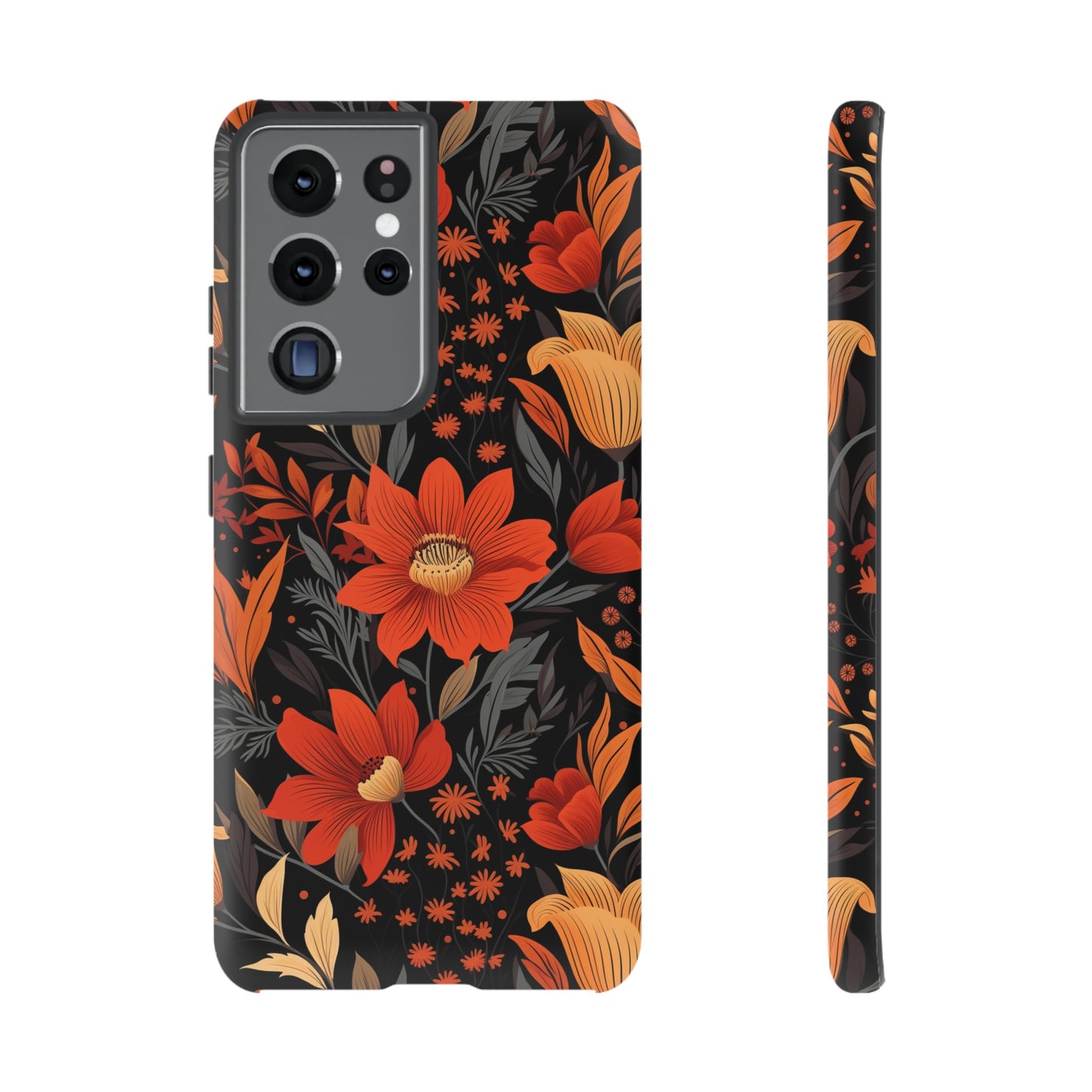 Autumn Blossom Noir: A Dark Floral Canvas Tough Case