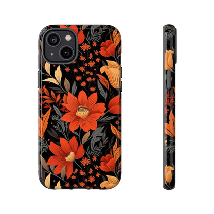 Autumn Blossom Noir: A Dark Floral Canvas Tough Case