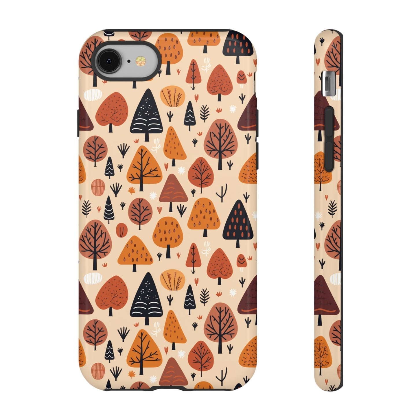 Terracotta Tree Tapestry: A Playful Autumn Mosaic - Tough Phone Case