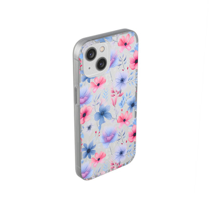 Floral Whispers - Soft Hues of Violets, Pinks, and Blues - Flexi Phone Case Phone Case Pattern Symphony   