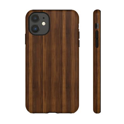 Luxurious Faux Dark Walnut Essence Phone Case - Rich and Refined Natural Wood Design - Tough Cases